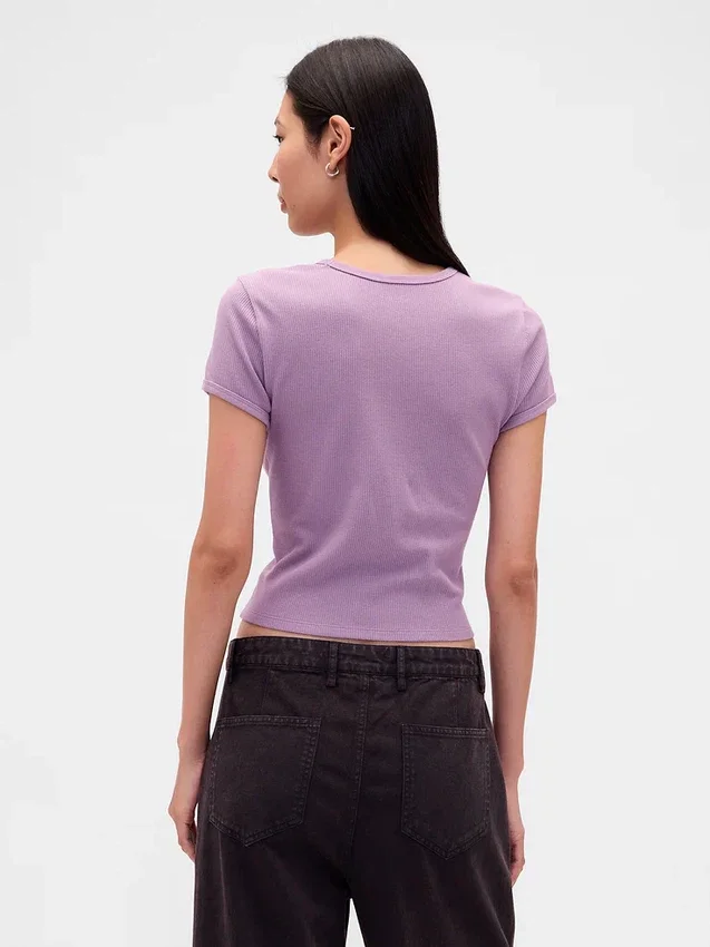 T-shirt για μωρά με πλέξη «waffle»