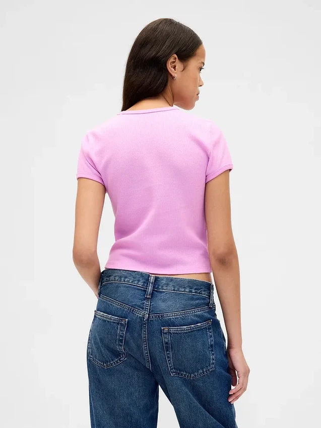 T-shirt για μωρά με πλέξη «waffle»