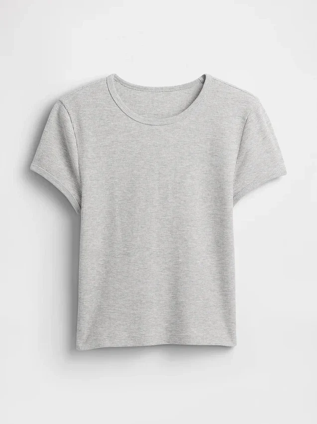 T-shirt για μωρά με πλέξη «waffle»