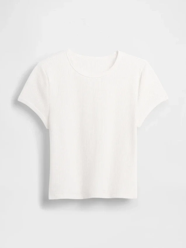 T-shirt για μωρά με πλέξη «waffle»