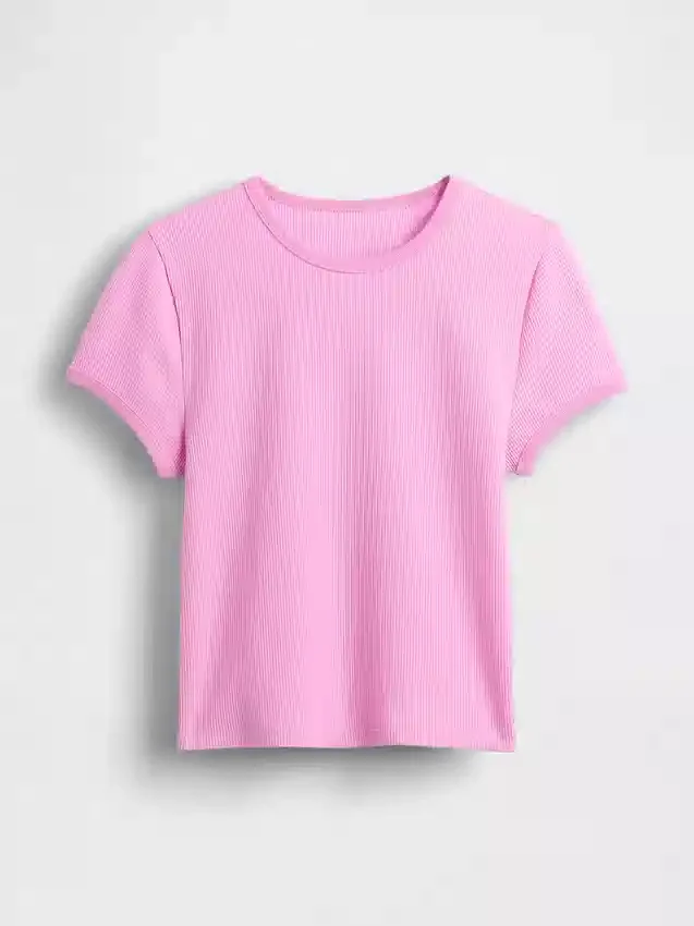 T-shirt για μωρά με πλέξη «waffle»