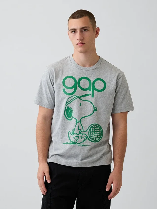 T-shirt με χαλαρή γραφική εκτύπωση και λογότυπο Snoopy