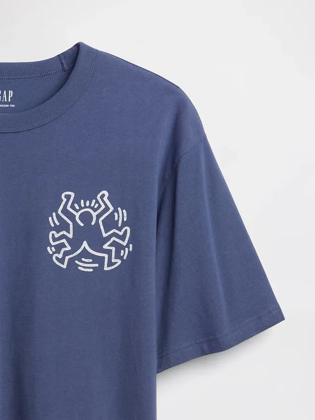 Τ-shirt με γραφικά Keith Haring σε oversized γραμμή