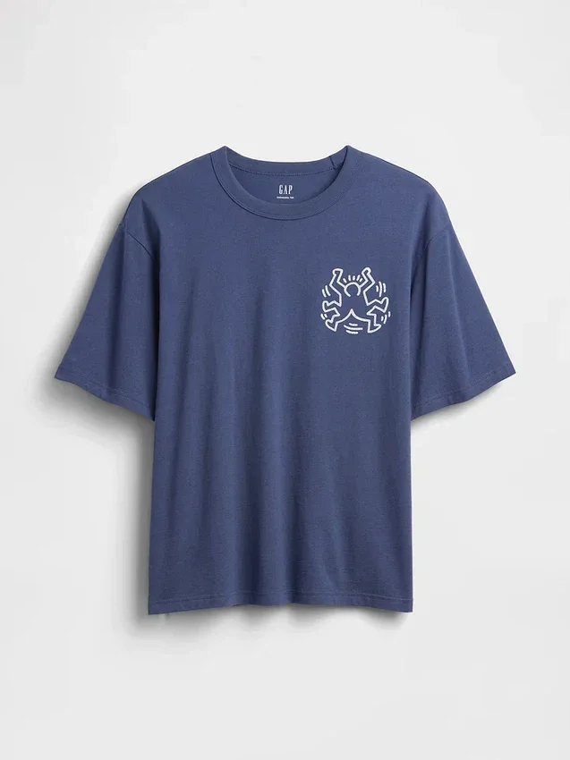 Τ-shirt με γραφικά Keith Haring σε oversized γραμμή