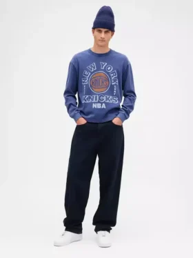 T-shirt με γραφικά Nba New York Knicks σε κοντό μήκος