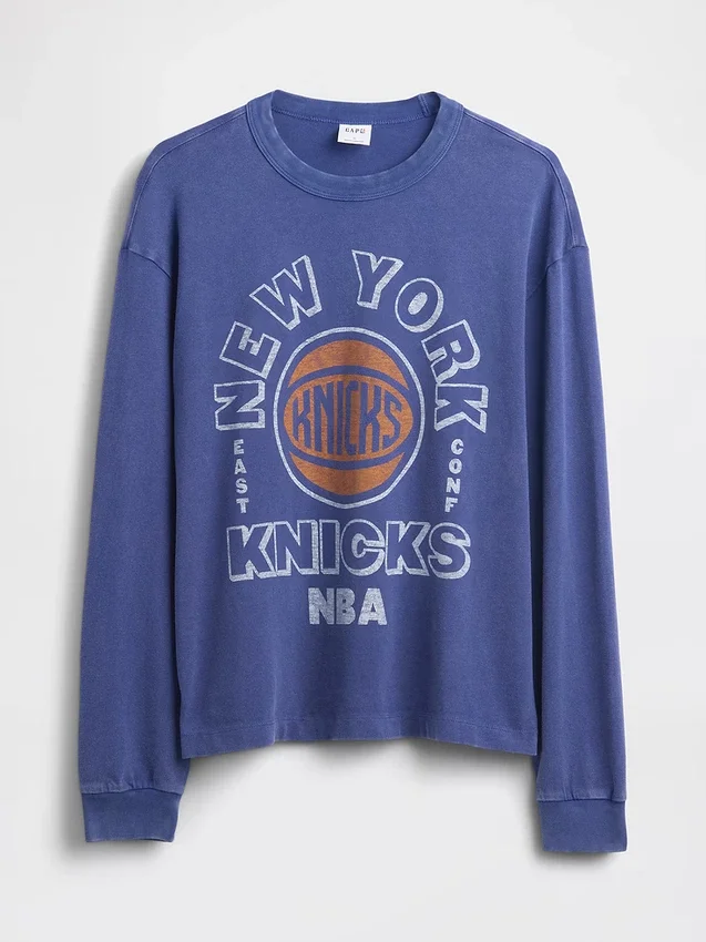T-shirt με γραφικά Nba New York Knicks σε κοντό μήκος