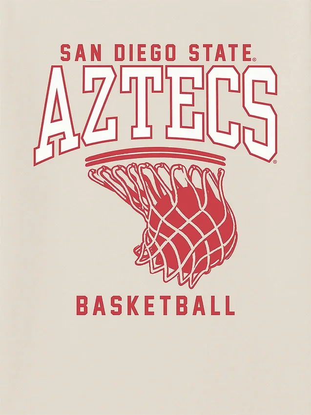 Τ-shirt με γραφικό το καλάθι μπάσκετ του San Diego State University