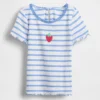 Τ-shirt με κεντήματα και ραβδωτό ύφασμα για βρέφη & νήπια