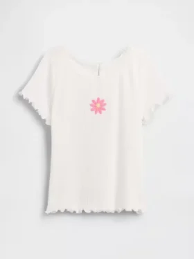Τ-shirt με κεντήματα και ραβδωτό ύφασμα για βρέφη & νήπια