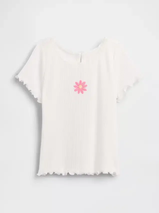 Τ-shirt με κεντήματα και ραβδωτό ύφασμα για βρέφη & νήπια