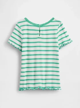 Τ-shirt με κεντήματα και ραβδωτό ύφασμα για βρέφη & νήπια
