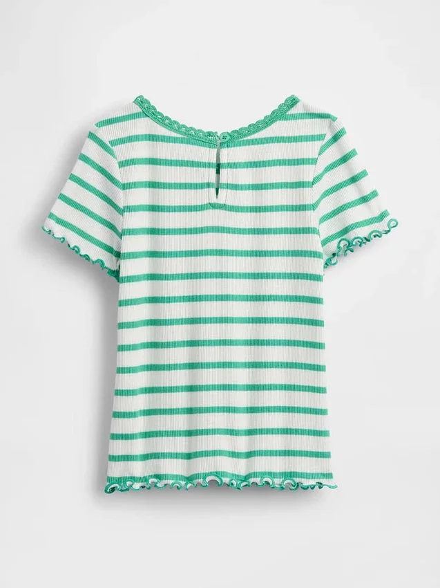 Τ-shirt με κεντήματα και ραβδωτό ύφασμα για βρέφη & νήπια
