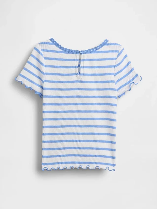 Τ-shirt με κεντήματα και ραβδωτό ύφασμα για βρέφη & νήπια