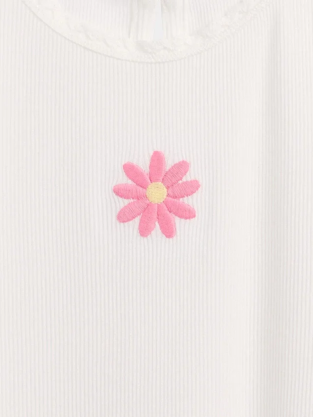 Τ-shirt με κεντήματα και ραβδωτό ύφασμα για βρέφη & νήπια