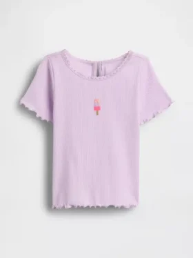T-shirt με κροσέ για βρέφη & νήπια με κεντημένο παγωτό
