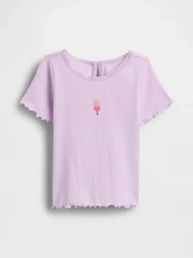 T-shirt με κροσέ για βρέφη & νήπια με κεντημένο παγωτό