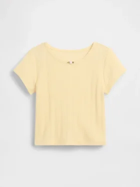 T-shirt με πλεκτό ύφασμα Pointelle για βρέφη & νήπια