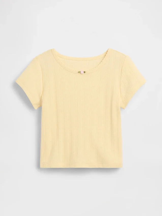 T-shirt με πλεκτό ύφασμα Pointelle για βρέφη & νήπια