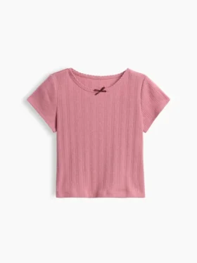 T-shirt με πλεκτό ύφασμα Pointelle για βρέφη & νήπια