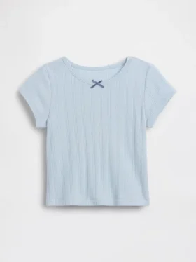 T-shirt με πλεκτό ύφασμα Pointelle για βρέφη & νήπια