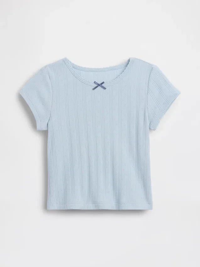 T-shirt με πλεκτό ύφασμα Pointelle για βρέφη & νήπια