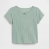T-shirt με πλεκτό ύφασμα Pointelle για βρέφη & νήπια