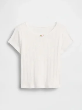 T-shirt με πλεκτό ύφασμα Pointelle για βρέφη & νήπια