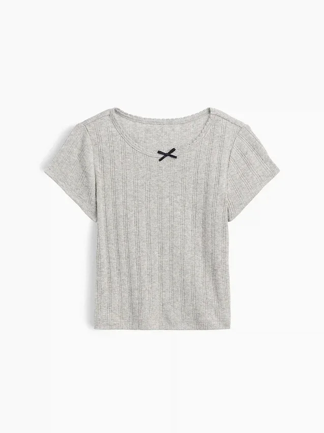T-shirt με πλεκτό ύφασμα Pointelle για βρέφη & νήπια