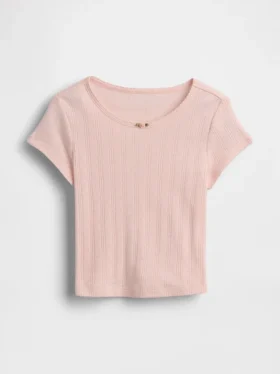 T-shirt με πλεκτό ύφασμα Pointelle για βρέφη & νήπια