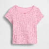 T-shirt με πλεκτό ύφασμα Pointelle για βρέφη & νήπια