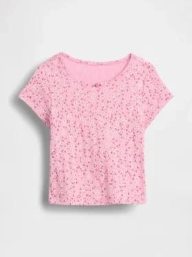T-shirt με πλεκτό ύφασμα Pointelle για βρέφη & νήπια