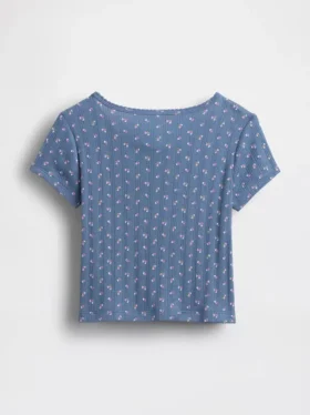 T-shirt με πλεκτό ύφασμα Pointelle για βρέφη & νήπια