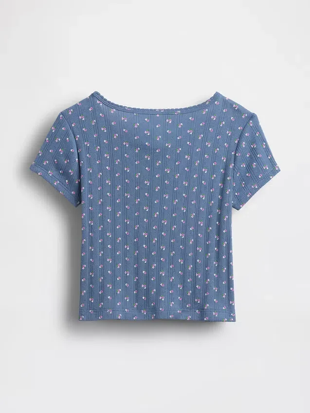 T-shirt με πλεκτό ύφασμα Pointelle για βρέφη & νήπια