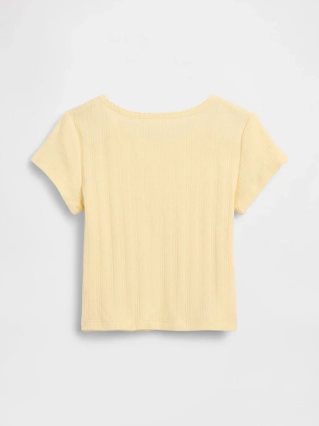 T-shirt με πλεκτό ύφασμα Pointelle για βρέφη & νήπια