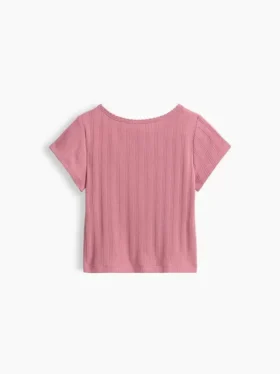 T-shirt με πλεκτό ύφασμα Pointelle για βρέφη & νήπια