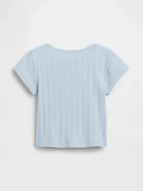 T-shirt με πλεκτό ύφασμα Pointelle για βρέφη & νήπια