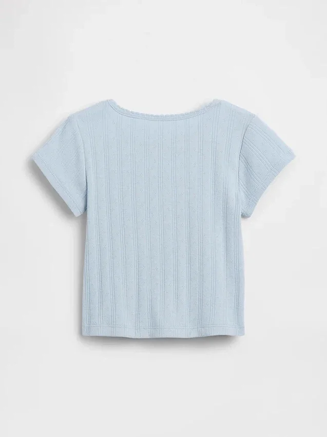 T-shirt με πλεκτό ύφασμα Pointelle για βρέφη & νήπια