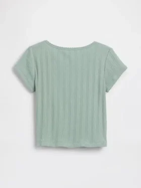 T-shirt με πλεκτό ύφασμα Pointelle για βρέφη & νήπια