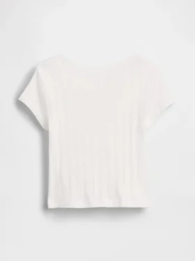 T-shirt με πλεκτό ύφασμα Pointelle για βρέφη & νήπια