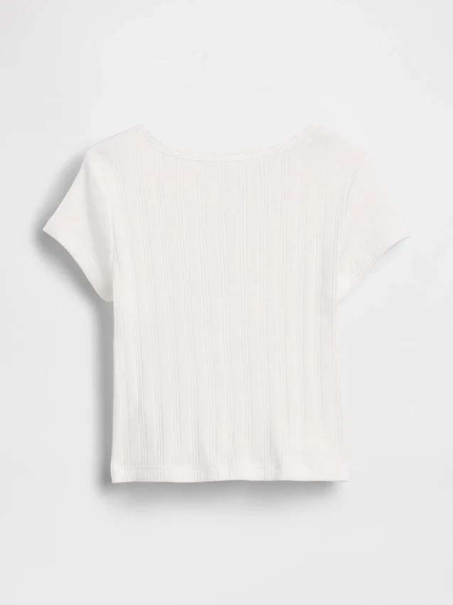 T-shirt με πλεκτό ύφασμα Pointelle για βρέφη & νήπια