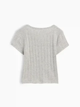 T-shirt με πλεκτό ύφασμα Pointelle για βρέφη & νήπια