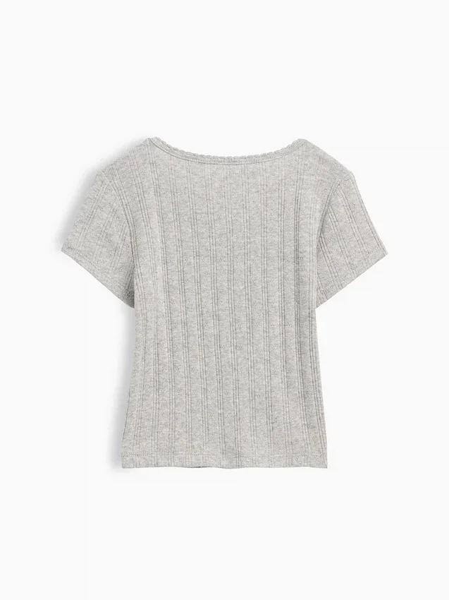 T-shirt με πλεκτό ύφασμα Pointelle για βρέφη & νήπια