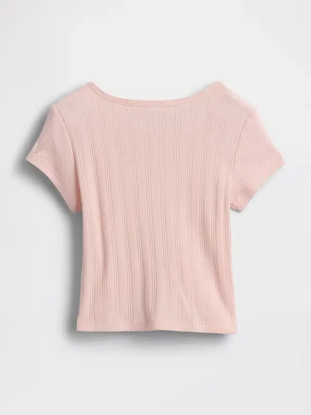 T-shirt με πλεκτό ύφασμα Pointelle για βρέφη & νήπια