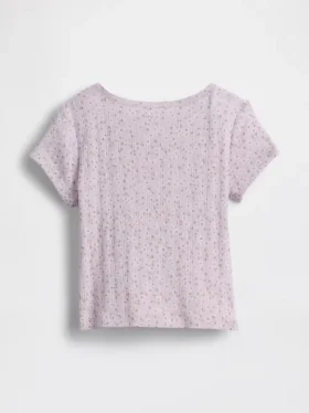 T-shirt με πλεκτό ύφασμα Pointelle για βρέφη & νήπια