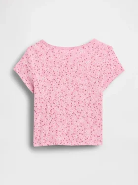 T-shirt με πλεκτό ύφασμα Pointelle για βρέφη & νήπια