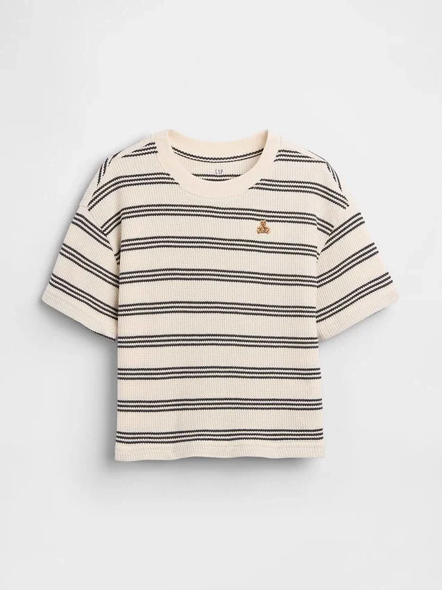 T-shirt με πλέξη «waffle» για βρέφη & νήπια