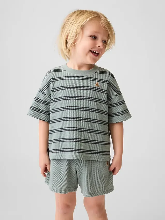 T-shirt με πλέξη «waffle» για βρέφη & νήπια
