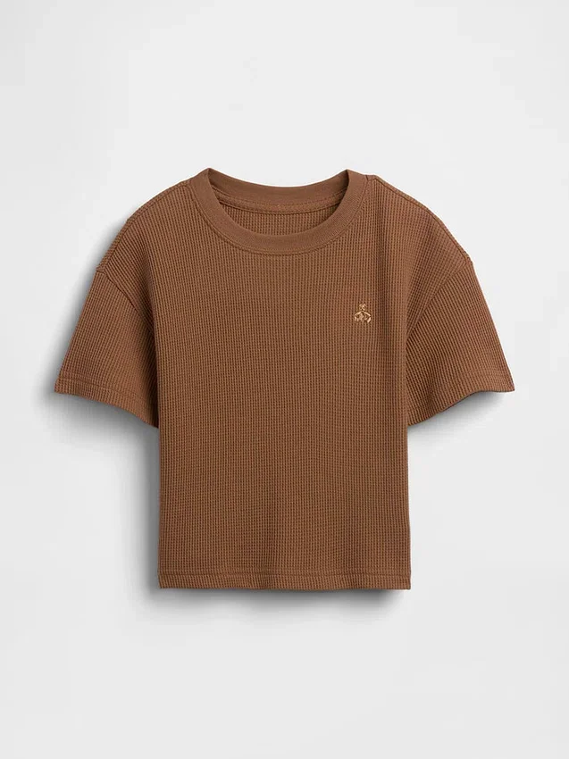 T-shirt με πλέξη «waffle» για βρέφη & νήπια