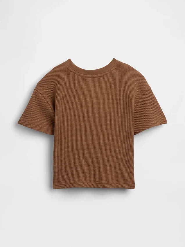 T-shirt με πλέξη «waffle» για βρέφη & νήπια