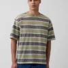 T-shirt με ρίγες Keith Haring σε oversized γραμμή